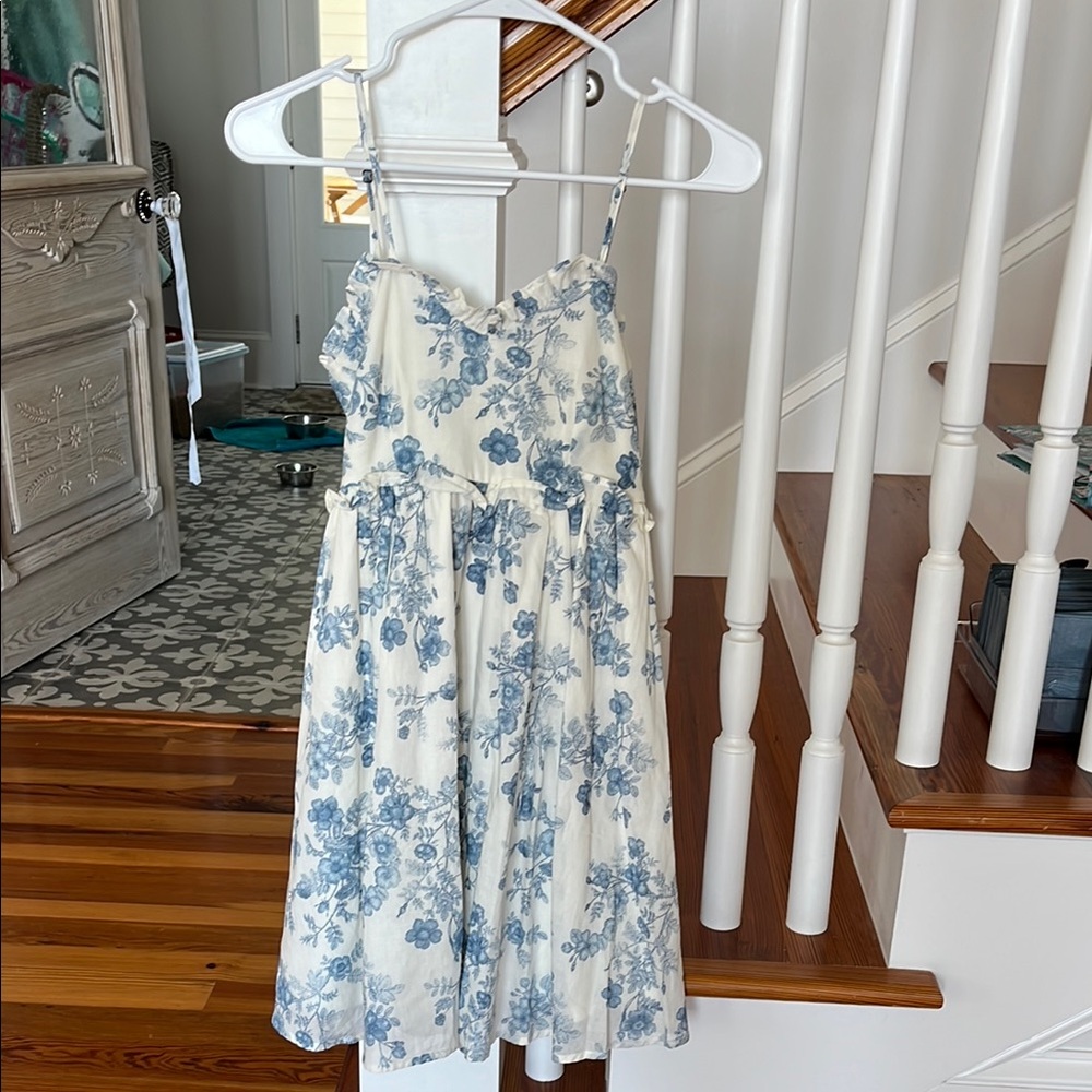 Floral Blue and White Dress